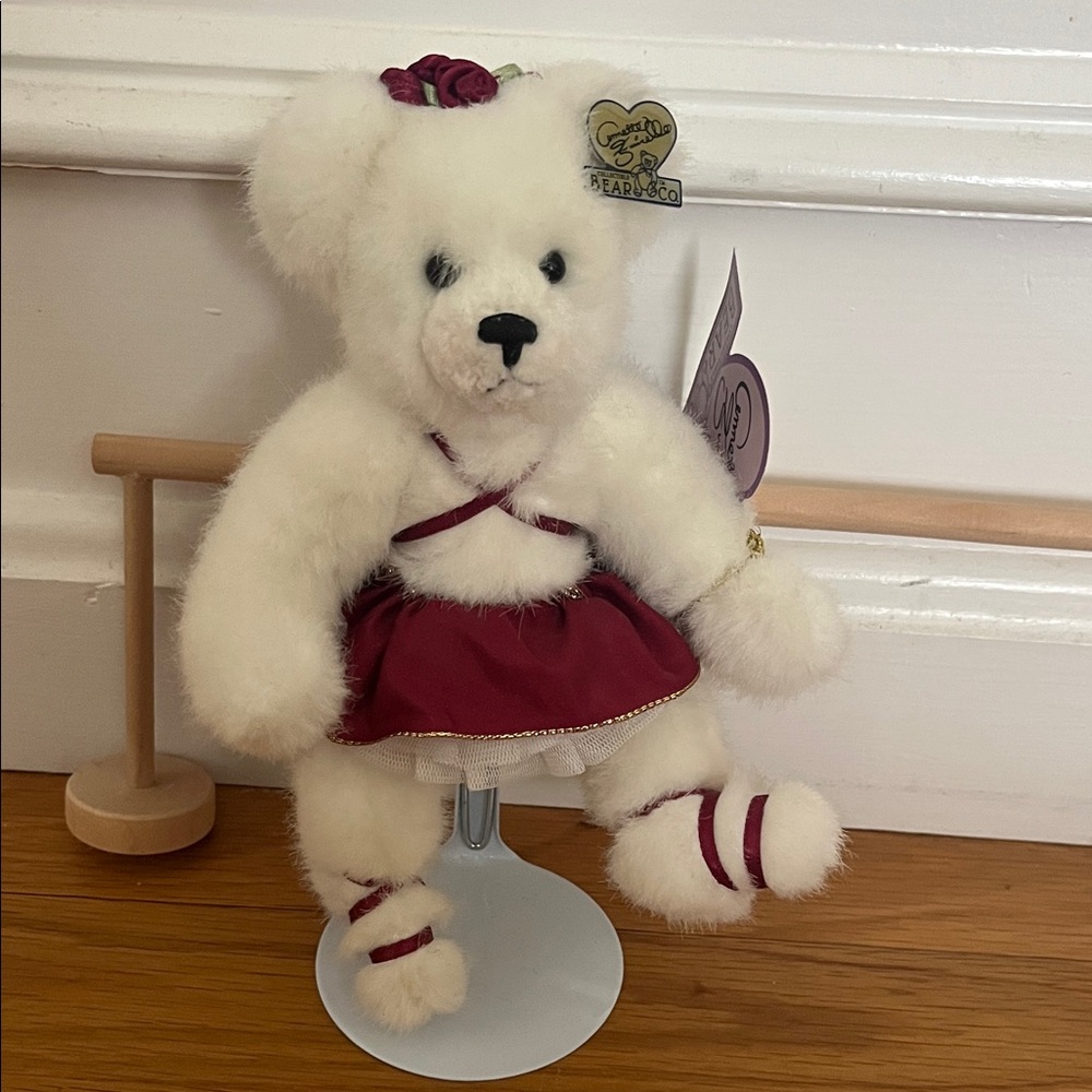 Annette Funicello Balletina White Teddy Bear with Red Dress